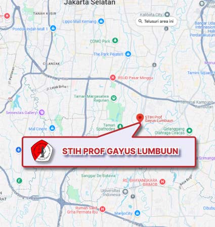Map Location (Google Map) STIH Prof Gayus Lumbuun Nomor