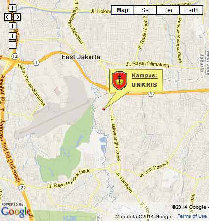 Map Location (Google Map) UNKRIS Jakarta Nomor